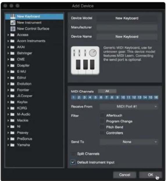 PRESONUS Revelator - Configuration d'un clavier de commande MIDI externe depuis la page d'accueil - 3