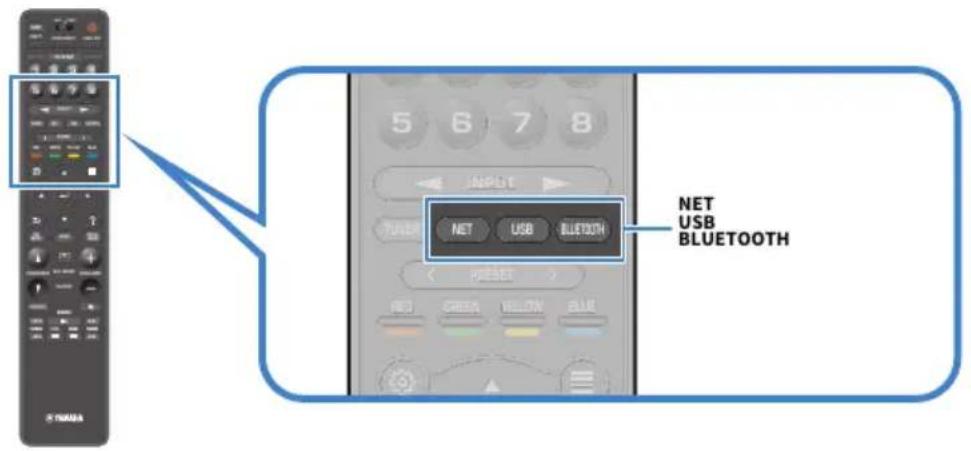 YAMAHA MusicCast Aventage RXA8A - Appuyez sur BLUETOOTH, NET ou USB. - 1