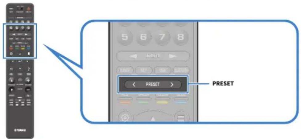 YAMAHA MusicCast Aventage RXA8A - Appuyez sur PRESET pour selectionner le contenu souhaite. - 1