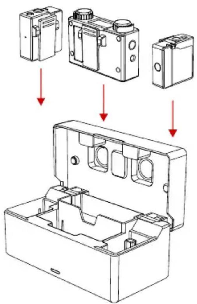 Hollyland Lark 150 - B INTERFACE PRINCIPALE À L'INTÉRIEUR DE LA BOITE DE RANGEMENT RX - 1