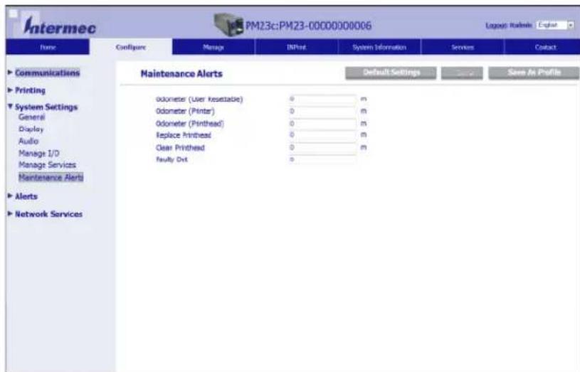 Intermec PM43 - Set Maintenance Alerts - 1
