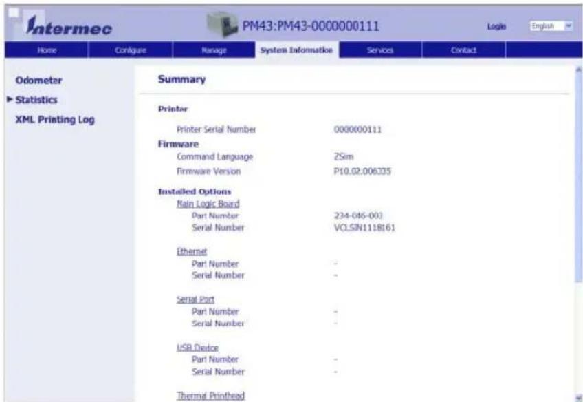 Intermec PM43 - About Printer System Information - 1