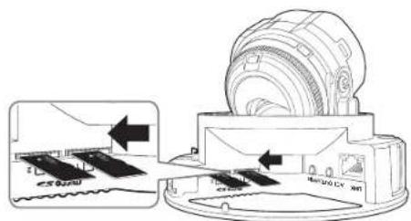 Wisenet XND8080R - Insertion d'une carte mémoire Micro SD - 1