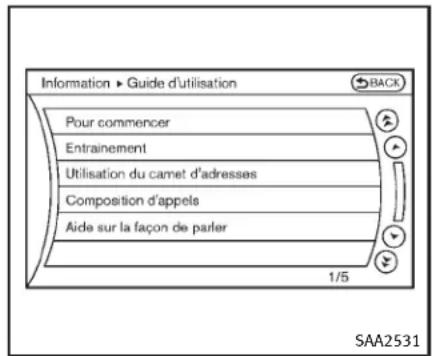 INFINITI Q70n (2014) - Affichageduguided'utilisation - 1