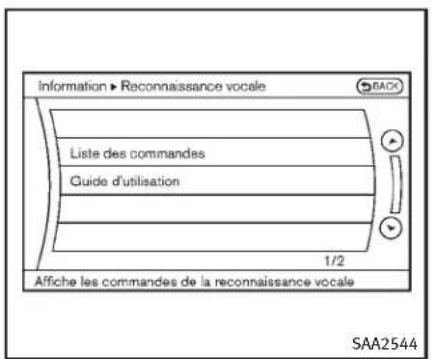 INFINITI Q70n (2014) - Afficherlalistedescommandes - 1
