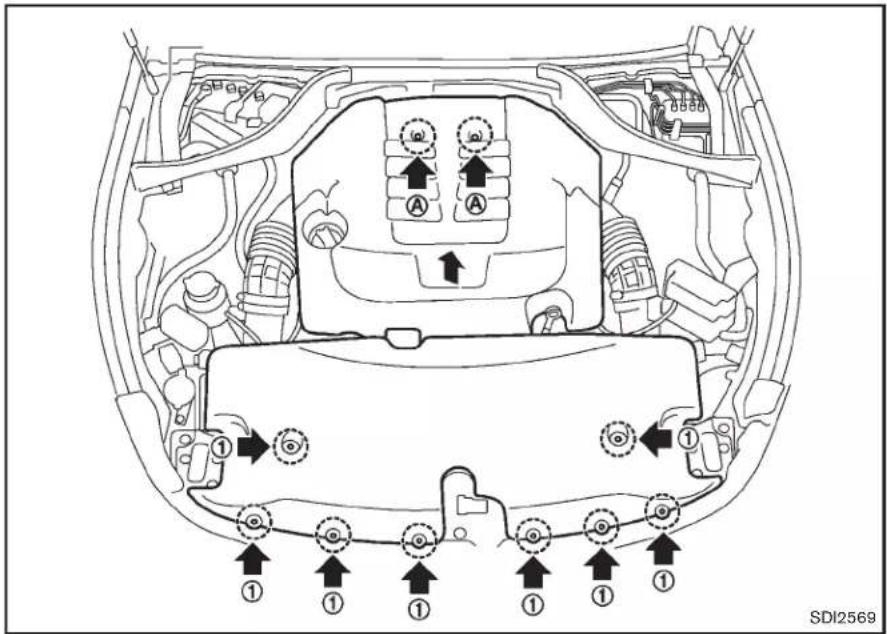 INFINITI Q70n (2014) - POINTSDEVÉRIFICATIONDUCOMPARTIMENTMOTEUR - 1