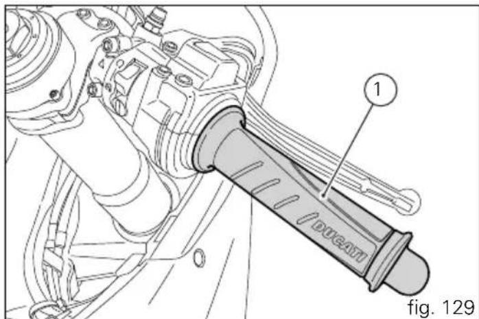 DUCATI 1199 Panigale S (2012) - Poignée des gaz (fig. 129) - 1