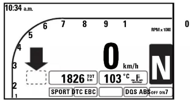 DUCATI 1199 Panigale S (2012) - Indication OIL SERVICE zéro (fig. 40) - 1