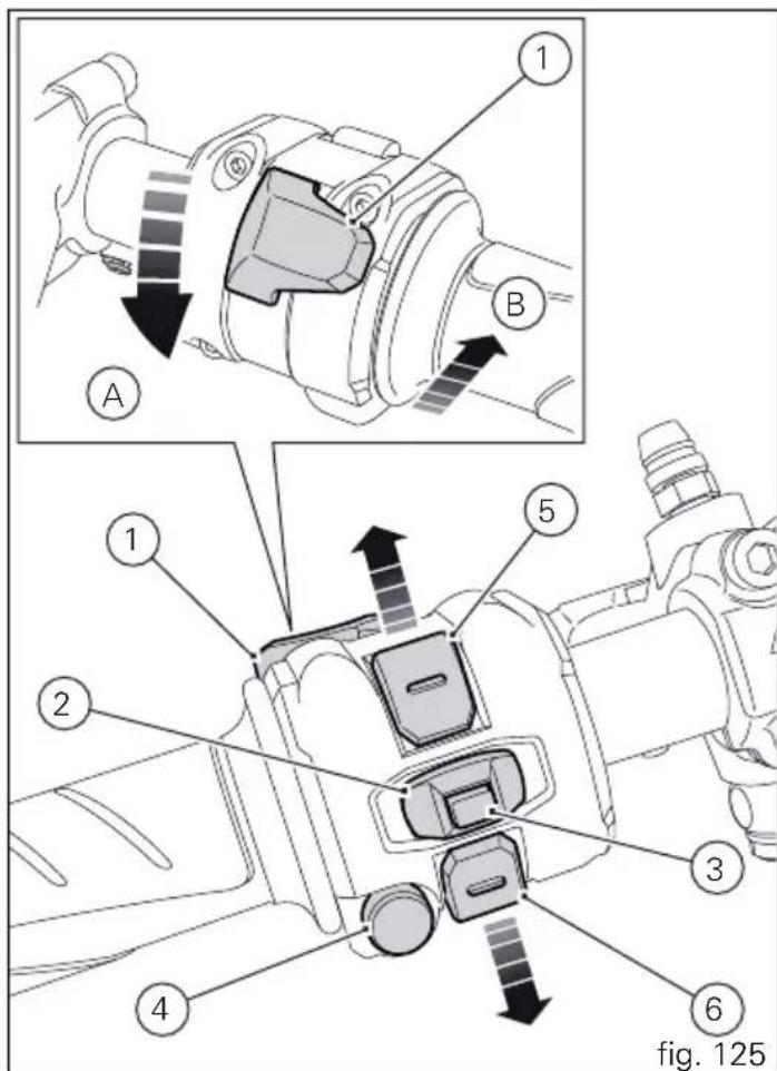 DUCATI 1199 Panigale S (2012) - Commutateur gauche (fig. 125) - 1