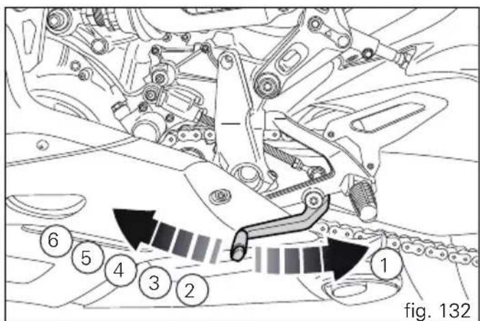 DUCATI 1199 Panigale S (2012) - Sélecteur de vitesse (fig. 132) - 2