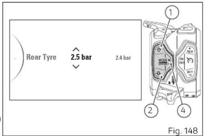 DUCATI Multistrada 950 S (2019) - Réglage pression de référence des capteurs pneus (Tyre Pressures) - accessoire - 4