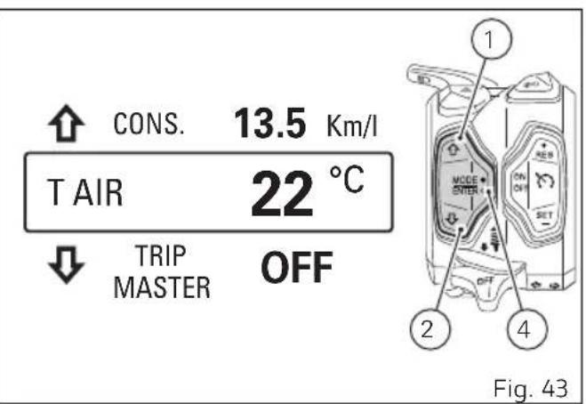DUCATI Multistrada 950 S (2019) - Température air ambient extérieur (T-AIR) - 1