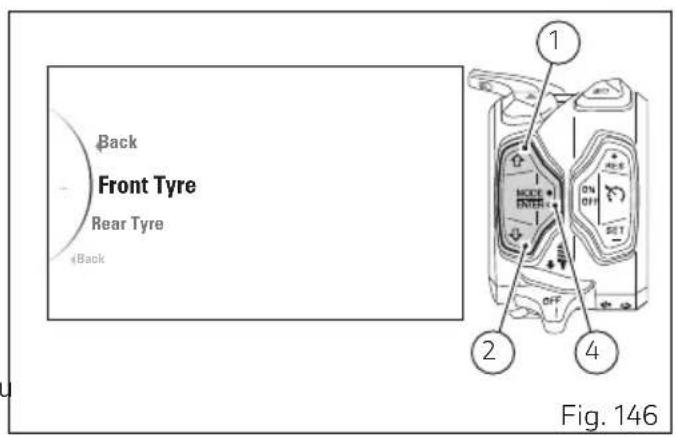 DUCATI Multistrada 950 S (2019) - Réglage pression de référence des capteurs pneus (Tyre Pressures) - accessoire - 2