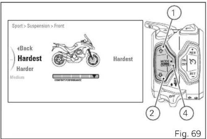 DUCATI Multistrada 950 S (2019) - Personnalisation du Style de conduite : Réglage suspensions DSS - 3