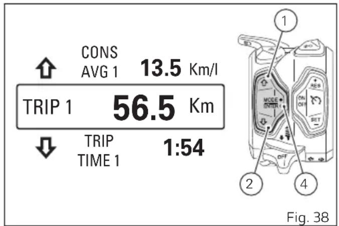 DUCATI Multistrada 950 S (2019) - Compteur kilométrique journalier 1 (TRIP 1) - 1