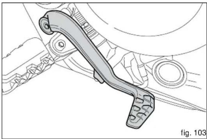 DUCATI Multistrada 1200 S Touring (2011) - Pédale de commande du frein arrêté (fig. 103) - 2