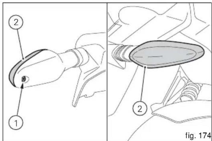 DUCATI Multistrada 1200 S Touring (2011) - Clignotants arrriere (fig. 174) - 2
