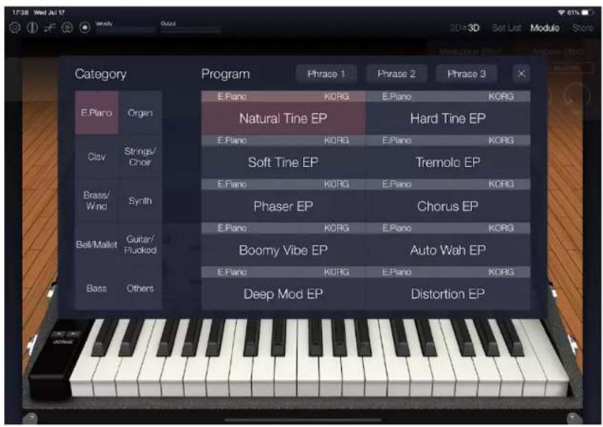 KORG Module - プログラムを選択する - 2