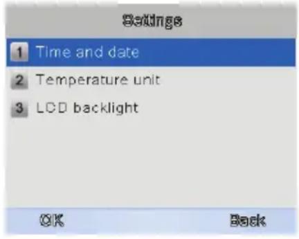 Luvion Platinum 3 - MENU > EINSTELLUNGEN > LCD BACKLIGHT - 1