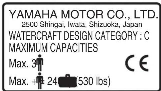 YAMAHA WaveRunner FX SVHO Cruiser (2022) - Plaque du constructeur - 2