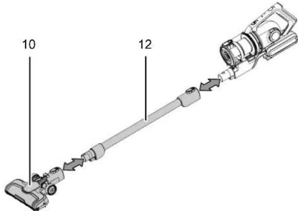 TROTEC VC 155 E - Utiliser la buse de sol motorisée - 1
