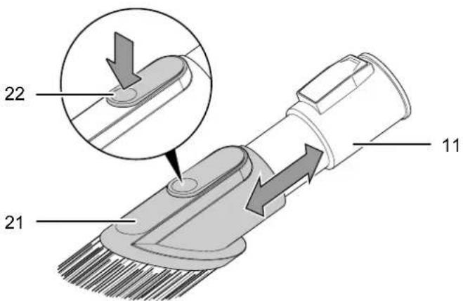 TROTEC VC 155 E - Réglage de la brosse pour meubles et coussins - 1