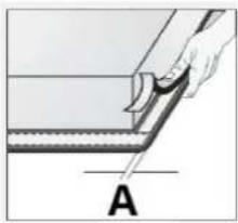 Foster KE 86.5F.STD - Positionnement du joint en mousse de polyuréthane (appareils en verre) - 1