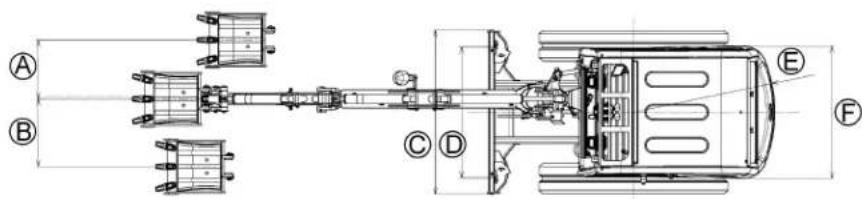 KUBOTA KX0184 - DIMENSIONS PRINCIPALES - 1