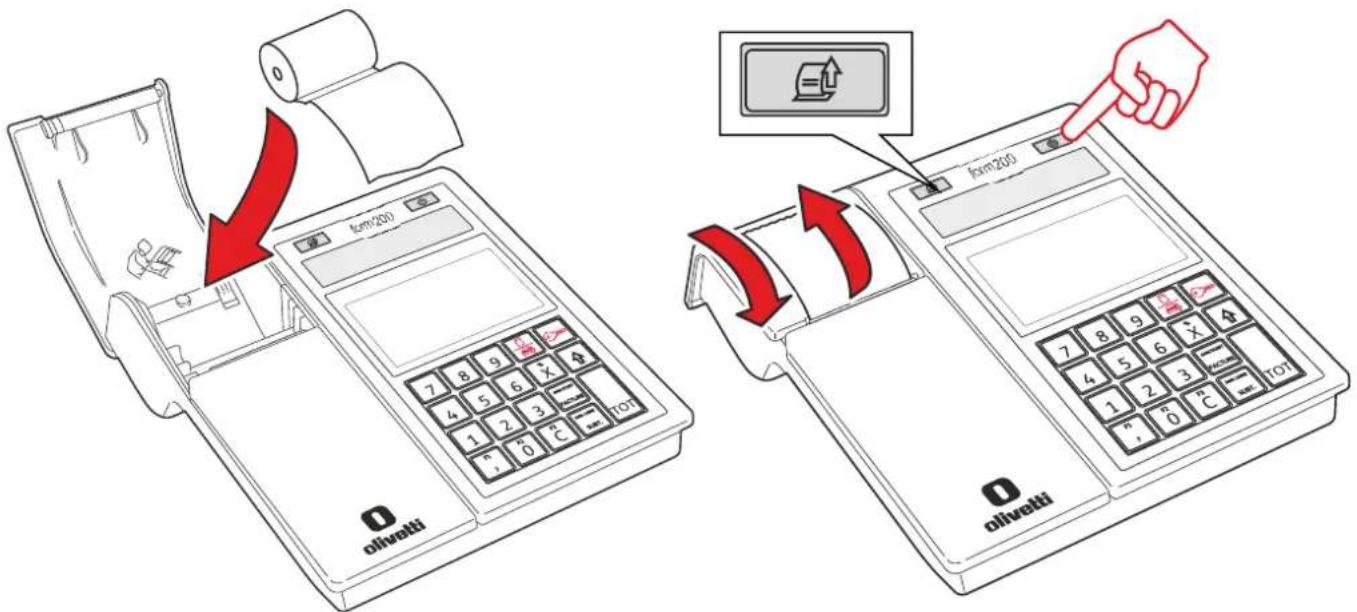 OLIVETTI form 200 - Insertion du Rouleau de Papier - 2
