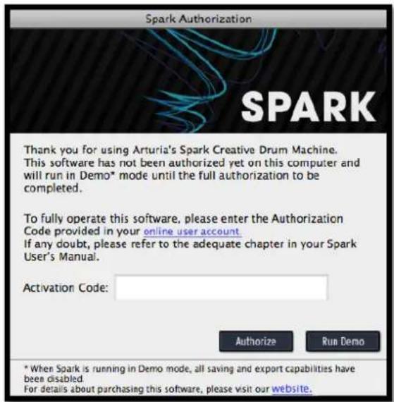 Arturia Spark 2 - AUTORISATION - 1
