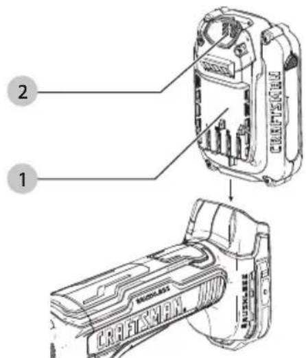 Craftsman CMCG450B - Cómo Instalar y Retirar la Unidad de Bateria (Fig. F) - 1