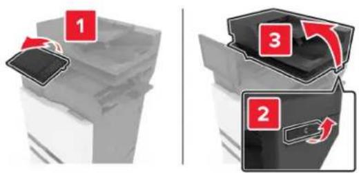 LEXMARK XC8163 - Remplacement du support de la cartouche d'agrafes dans l'unité de finition d'agrafage - 1