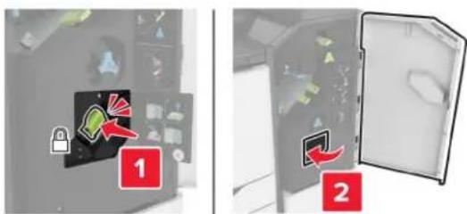 LEXMARK XC8163 - Remplacement du support de la cartouche d'agrafes dans l'unité de finition d'agrafage/ perforation multiposition - 5