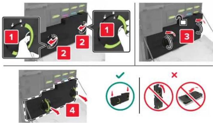 LEXMARK XC8163 - Remplacement de la bouteille de récapération de toner - 2
