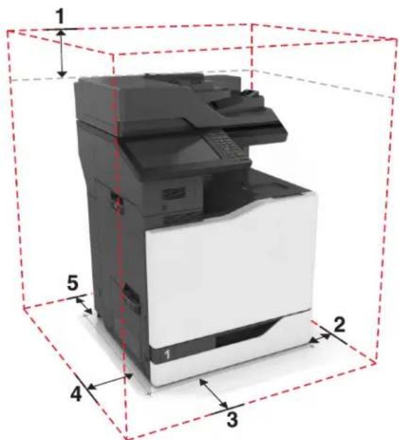 LEXMARK XC8163 - Selection d'un emplacement pour l'imprimante - 3