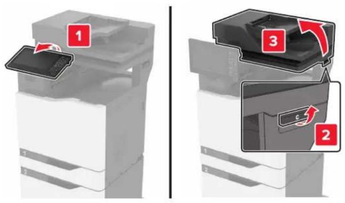 LEXMARK XC8163 - Installation de l'unité de finition d'agrafage/perforation multiposition - 3