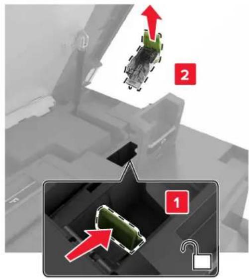 LEXMARK XC8163 - Remplacement du support de la cartouche d'agrafes dans l'unité de finition d'agrafage - 3