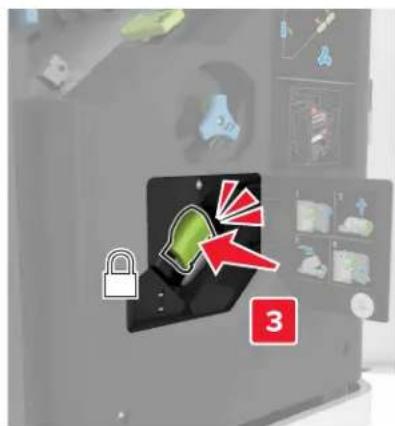 LEXMARK XC8163 - Remplacement de la cartouche d'agrafes dans l'unité de finition d'agrafage/perforation multiposition - 7