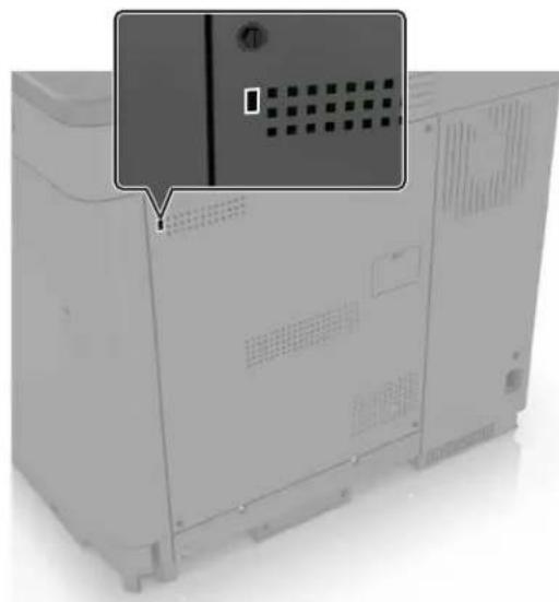 LEXMARK XC8163 - Emplacement du logement de sécurité - 1