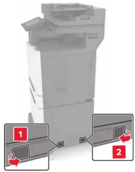 LEXMARK XC8163 - Installation de l'unité de finition d'agrafage/perforation multiposition - 2