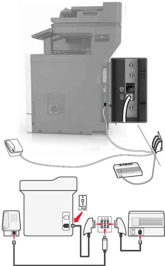 LEXMARK XC8163 - Connexion de l'imprimante à une prise murale en Allemagne - 1