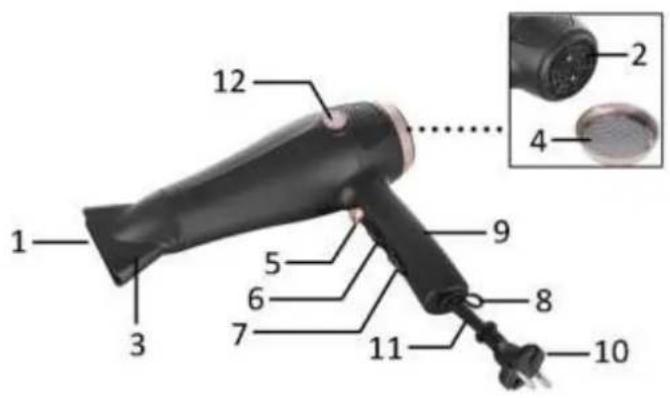 Emerio HD119520 - DESCRIPTION DES PIECES - 1