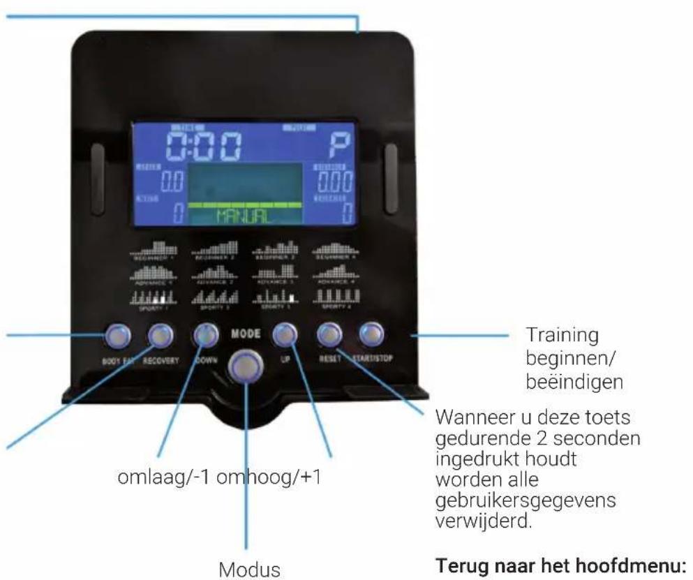 Capital Sports Evo Deluxe Cardiobike - CONSOLE EN TOETSENFUNCTIONS - 1