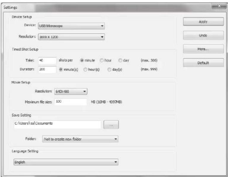 Reflecta DigiMicroscope Flex - System settings menu - 1
