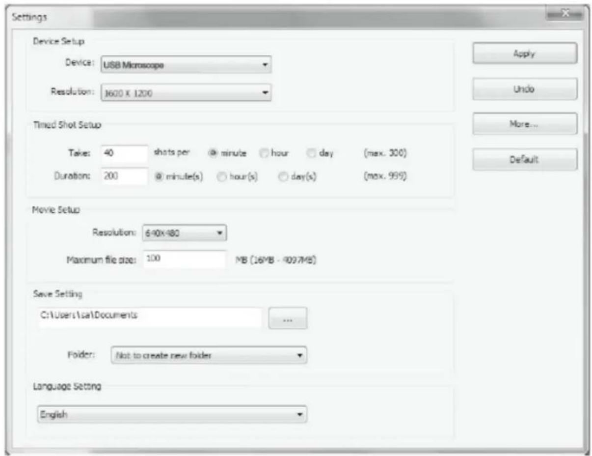 Reflecta DigiMicroscope Flex - Menu systeeminstellungen - 1