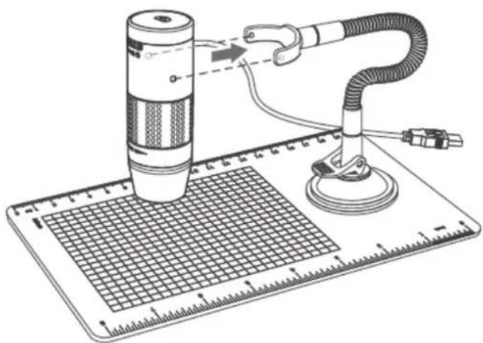 Reflecta DigiMicroscope Flex - Fixation du microscope au support - 1