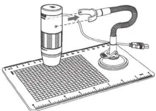 Reflecta DigiMicroscope Flex - Collegamento del microscopio al supporto - 1