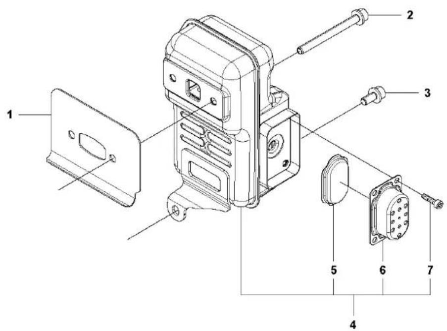 Technical diagram of a mechanical assembly with numbered parts for identification