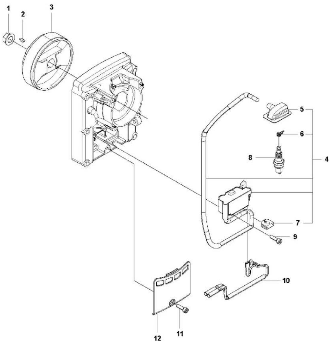 Exploded view diagram of a mechanical assembly with numbered parts for identification