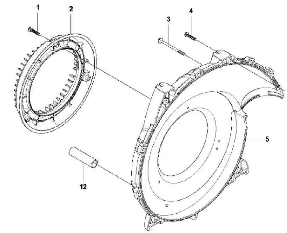Technical diagram of a mechanical assembly with numbered components for identification